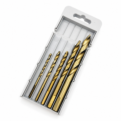4/5/6/8/10mm 5PCS M35 HSS-E Cobalt Drill Bits Heavy Duty Step Twist Drill Kit for Hardened Steel & Iron Hole Drilling