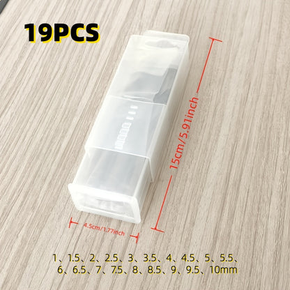 19-Piece (1mm-10mm) Coated Gold-Toned Step Drill Bit Set - Carbide High-Speed Steel Grooved Hole-Drilling Bits with Aluminum Alloy Straight Shank Twist Drills, Suitable for Hardened Steel, Metal, Cast Iron, Wood & Plastic