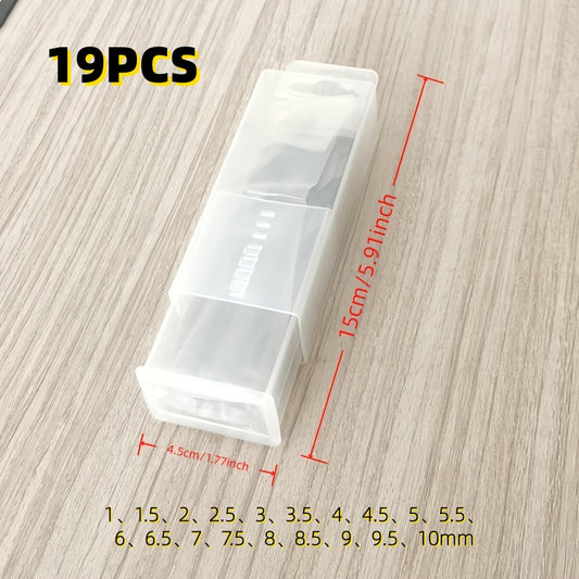 19-Piece (1mm-10mm) Coated Gold-Toned Step Drill Bit Set - Carbide High-Speed Steel Grooved Hole-Drilling Bits with Aluminum Alloy Straight Shank Twist Drills, Suitable for Hardened Steel, Metal, Cast Iron, Wood & Plastic