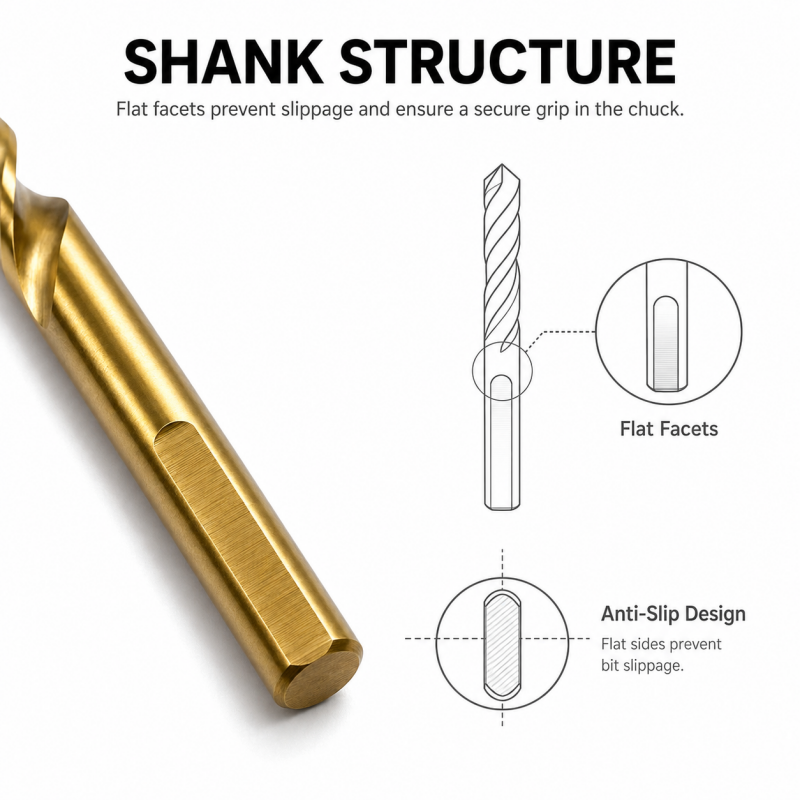 19-Piece (1mm-10mm) Coated Gold-Toned Step Drill Bit Set - Carbide High-Speed Steel Grooved Hole-Drilling Bits with Aluminum Alloy Straight Shank Twist Drills, Suitable for Hardened Steel, Metal, Cast Iron, Wood & Plastic