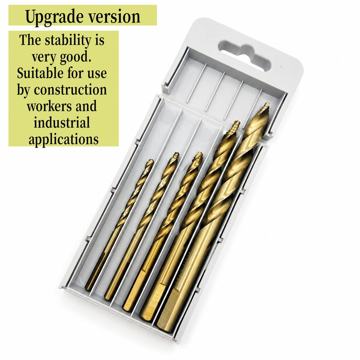 4/5/6/8/10mm 5PCS M35 HSS-E Cobalt Drill Bits Heavy Duty Step Twist Drill Kit for Hardened Steel & Iron Hole Drilling